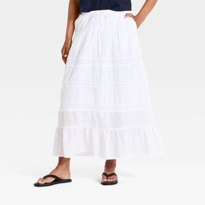Universal Thread White Tiered Maxi Skirt